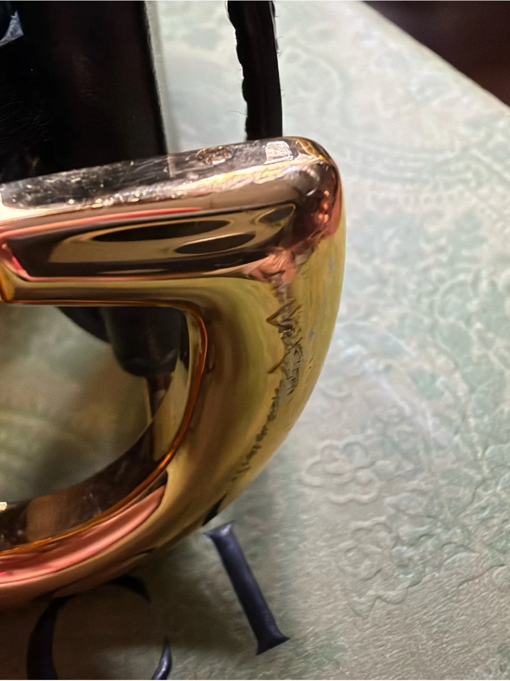 Gucci Black Leather Belt with Gold Double G Buckle